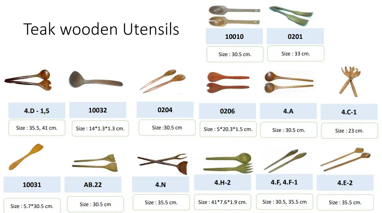 High Quality & Top Selling Teak Wooden utensils Spoon and Fork Set Cookware accessories