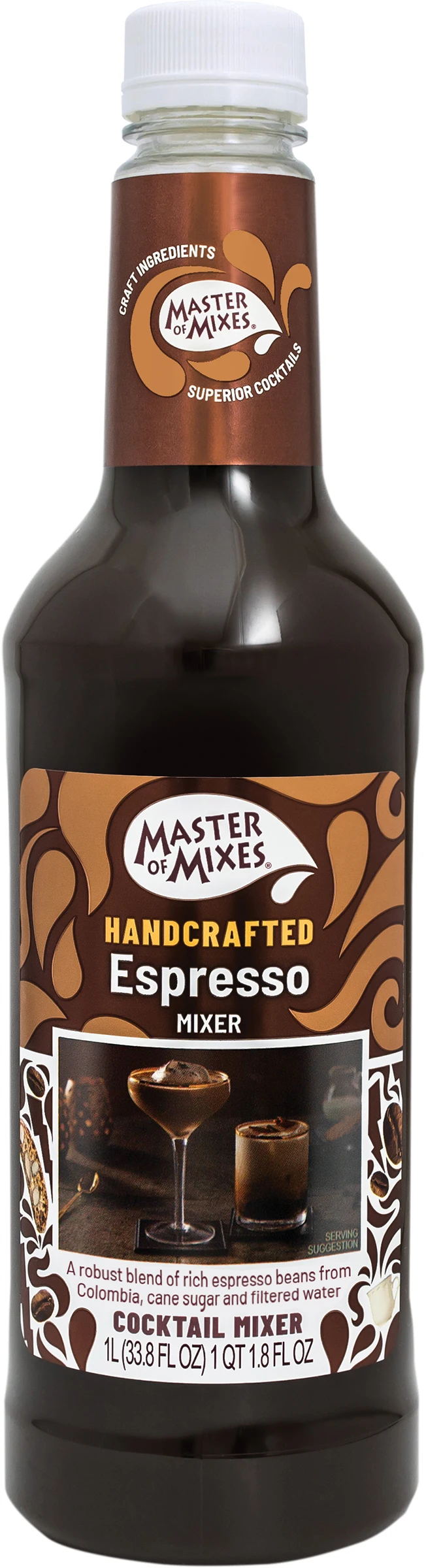 
Master of Mixes Espresso - 1 Liter Ready-To-Use Non-Alcoholic Cocktail Mix 