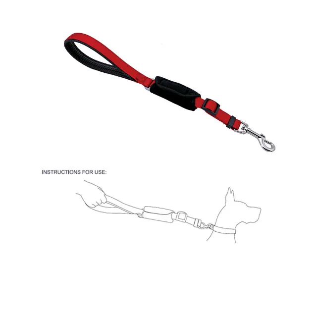 Safety Pet Nylon Collected Seat Belt Adapter Leash With Neoprene Handle
