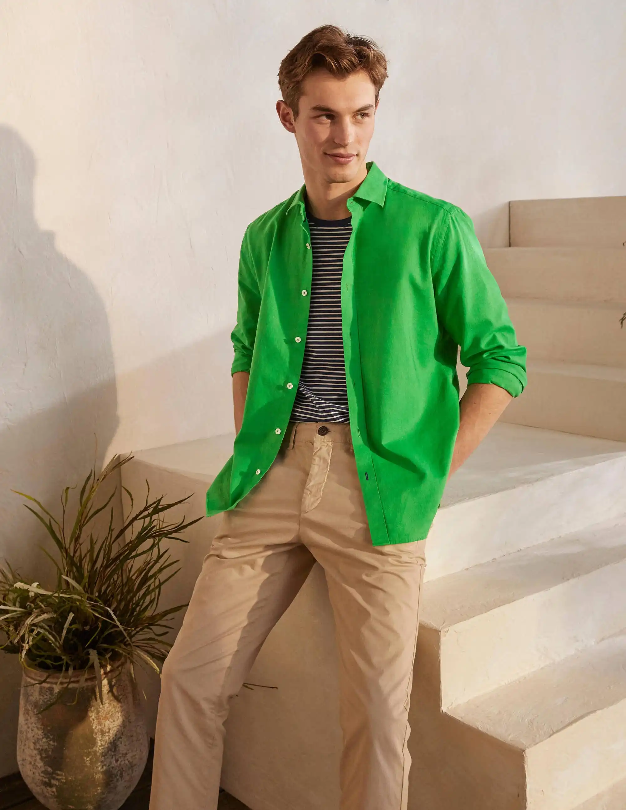 Green Men Shirts new style solid color custom design pattern men casual Fashion shirt