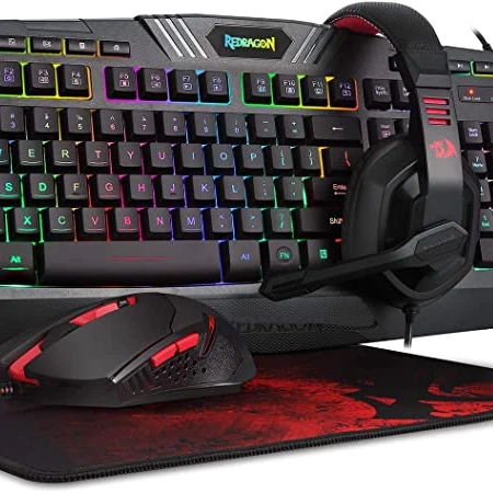 2022 Best Seller Wired RGB Backlit Gaming Keyboard, Mouse, Gaming Mouse Pad, Gaming Headset Combo All in 1 PC Gamer Bundle