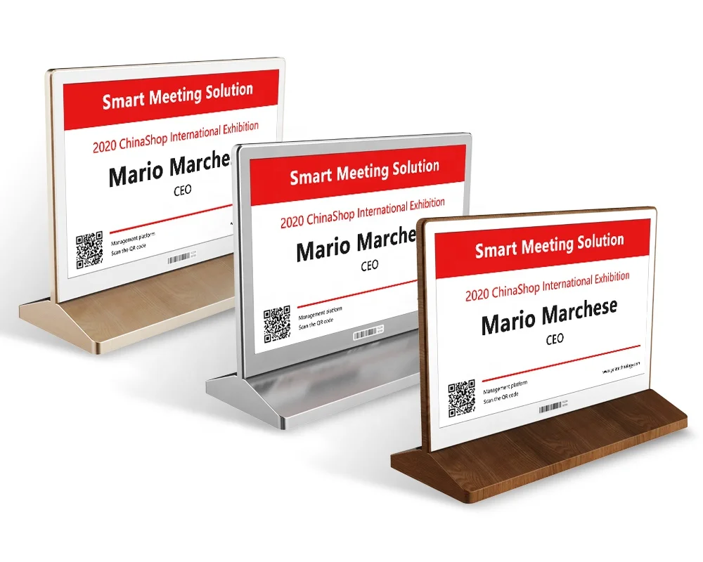 Фабрика беспроводной 7,5 дюймов двойная сторона Смарт интеллигентая (ый), электронные настольные часы визитная карточка E-ink дисплей для отеля, конференц-зал