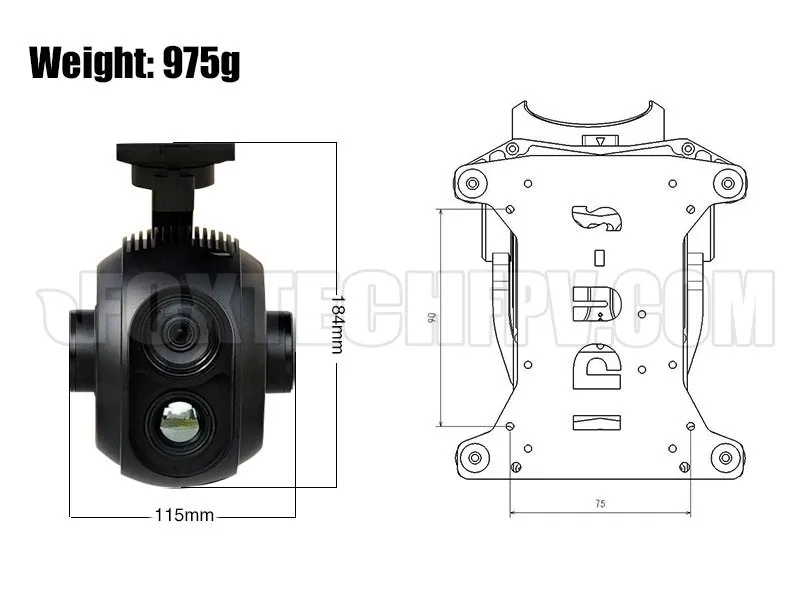 Foxtech EH640 30x оптический зум IR термический фотоаппарат Бла (беспилотный летательный аппарат с 3-осевая Карданная камера для