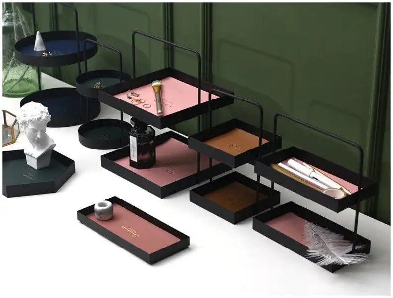 Black Shelf 1 2 Layer Metal Storage Rack With Handle Shelf Desktop Cosmetics Storage Rack Home Bathroom at Wholesale Price India