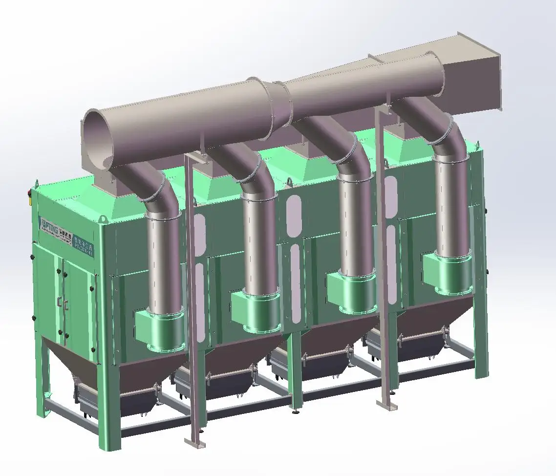 New Design 2183 L x 1313 W x 2574 H For Laser Cutting 780KG with Centrifugal Fans Filter Components Cartridge Dust Collector