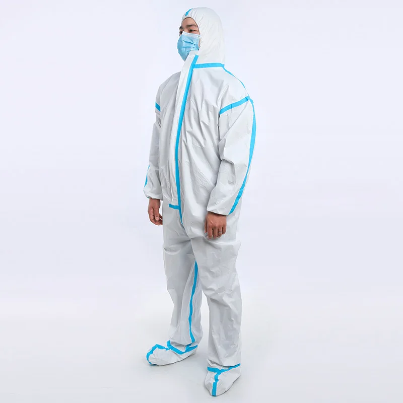 OEM EN13485 Type 6 Protective Ppe Kit Suit Coverall Overall Disposable Coverall Protection Clothes Chemical Protective Clothing