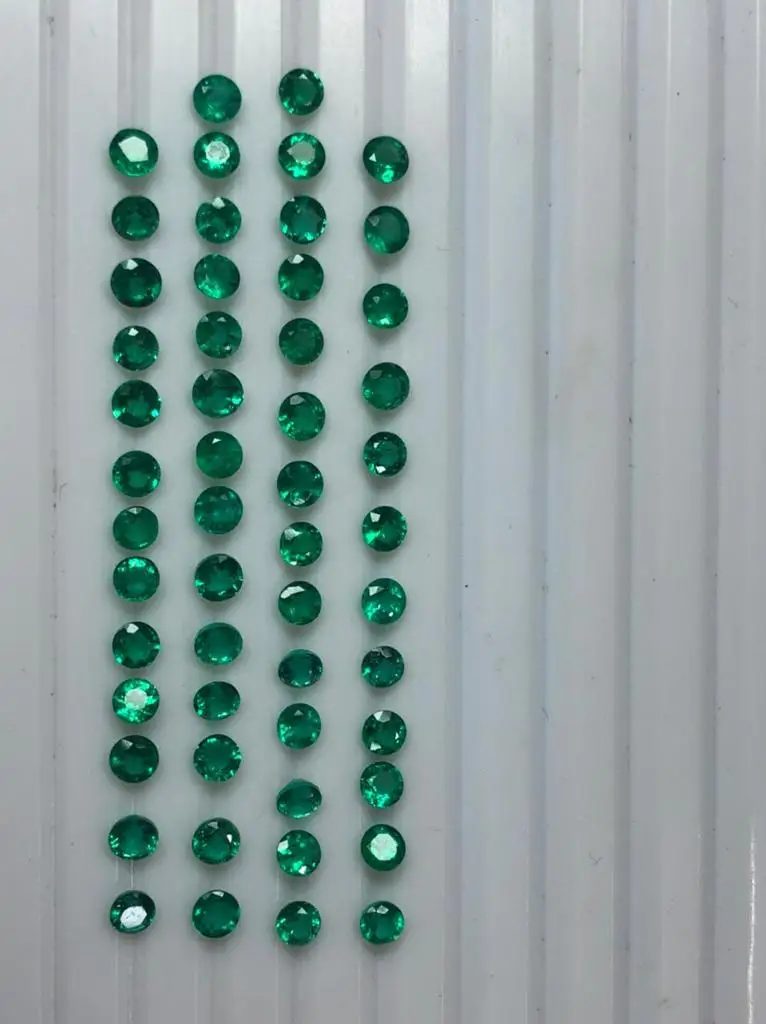 3mm to 4mm Diamond Cut Calibrated Zambian Emerald Stone Super Fine Quality And Color