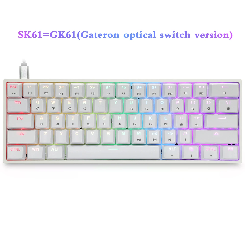 SKYLOONG GK61 SK61 Gateron switch 60% RGB механическая клавиатура русская раскладка