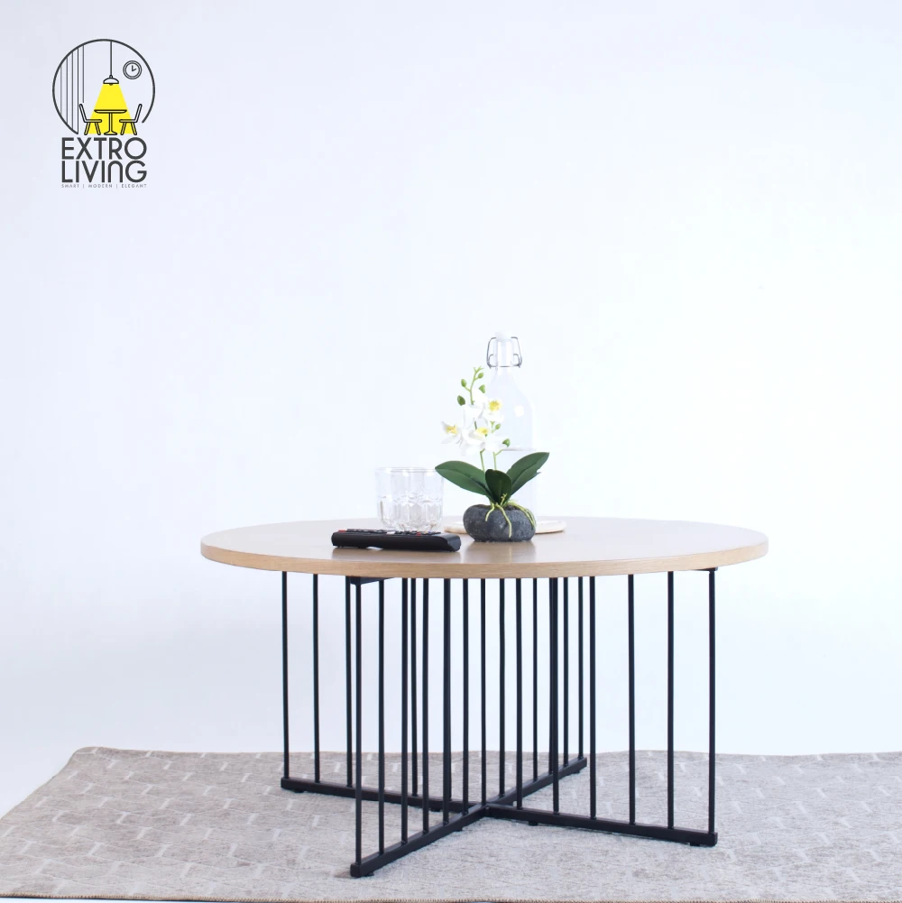 Living Room Furniture Modern Wooden Side Table Coffee Table with Metal Legs