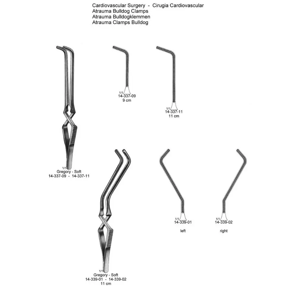 Atrauma Bulldog Clamps Forceps 11cm Cardiovascular Surgical Instruments German Quality Stainless Steel