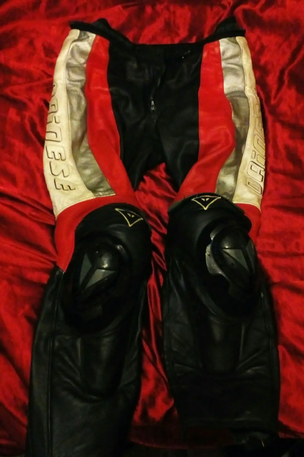 motorbike leather pant with slider