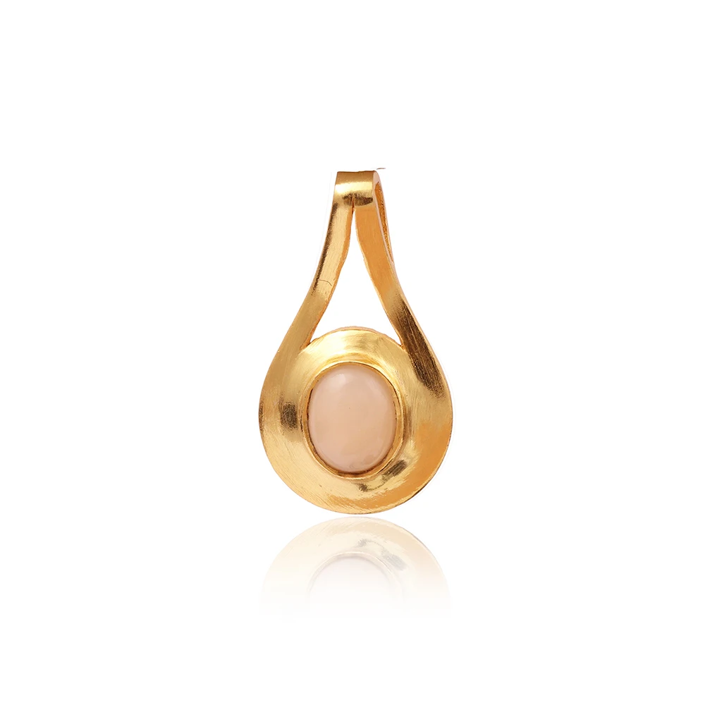 Opalite Stone Wholesale Gold Plated Brass metal Jewelry Gemstone Prong Sett Adjustable Necklace Women Jewellery Mode Joyas N-075
