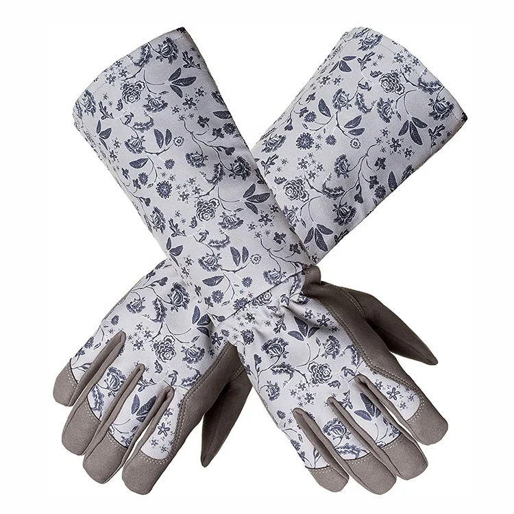 Sturdy Synthetic Leather Gardening Gloves with Long Forearm for Women