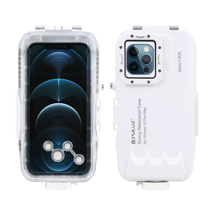 40m/130ft Waterproof Diving Case for iPhone 12 Pro Max, Photo Video Taking Underwater Housing Cover