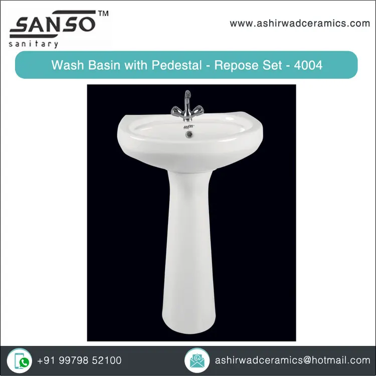 Huge Demand on Supreme Quality Glossy Finished Bathroom Sink Wash Basin with Pedestal for Sale