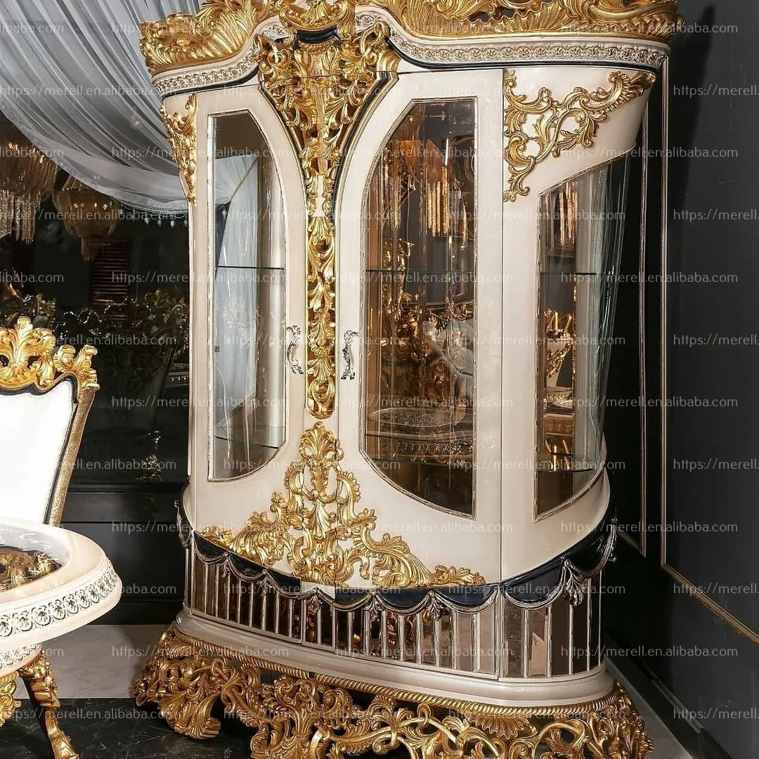 Empire Vintage China cabinet Baroque style Antique design Glass display cabinets