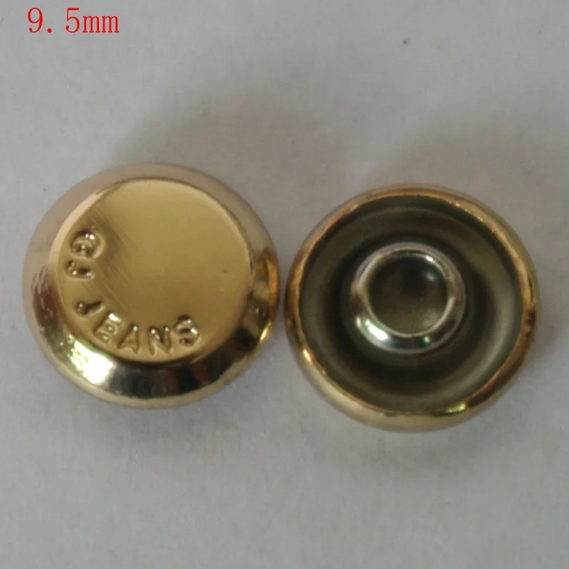 9.5mm high edge  light  gold metal badge jeans denim studs rivet