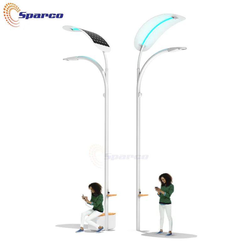  Высокотехнологичное порошковое покрытие Sparco Многофункциональный Умный уличный фонарь на солнечной