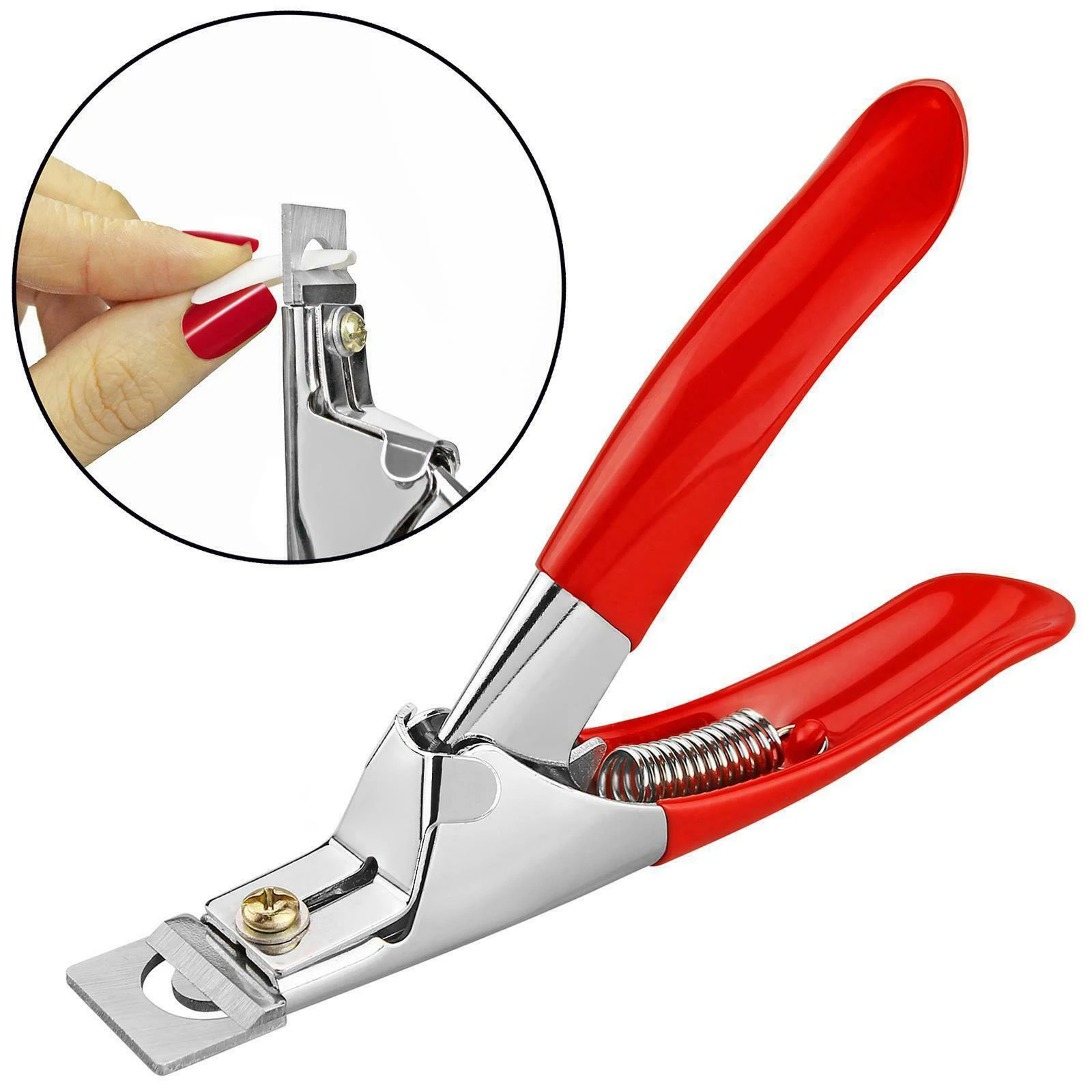 Red PRO Acrylic Nail Tip Cutter Nail Clippers Cutter Trimmer Manicure 3 Way/Pink color Tip Cutter Clipper