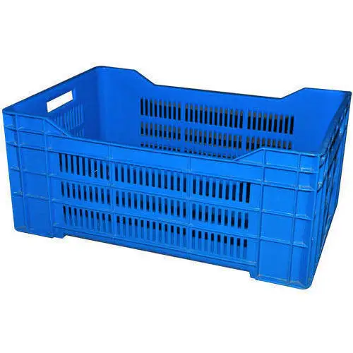 new 2021 high quality plastic crate for food storage box logistics foldable solid hdpe crate