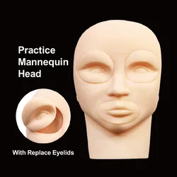 Soft Silicone Make up Mannequin Extension Supplies Head with Replace Eyelids