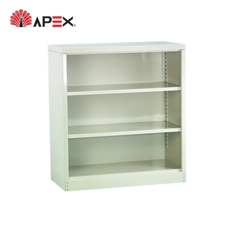 Factory Direct Steel Series Open Half Height Cupboard with Adjustable Shelves Durable Office Filling Storage Cabinet