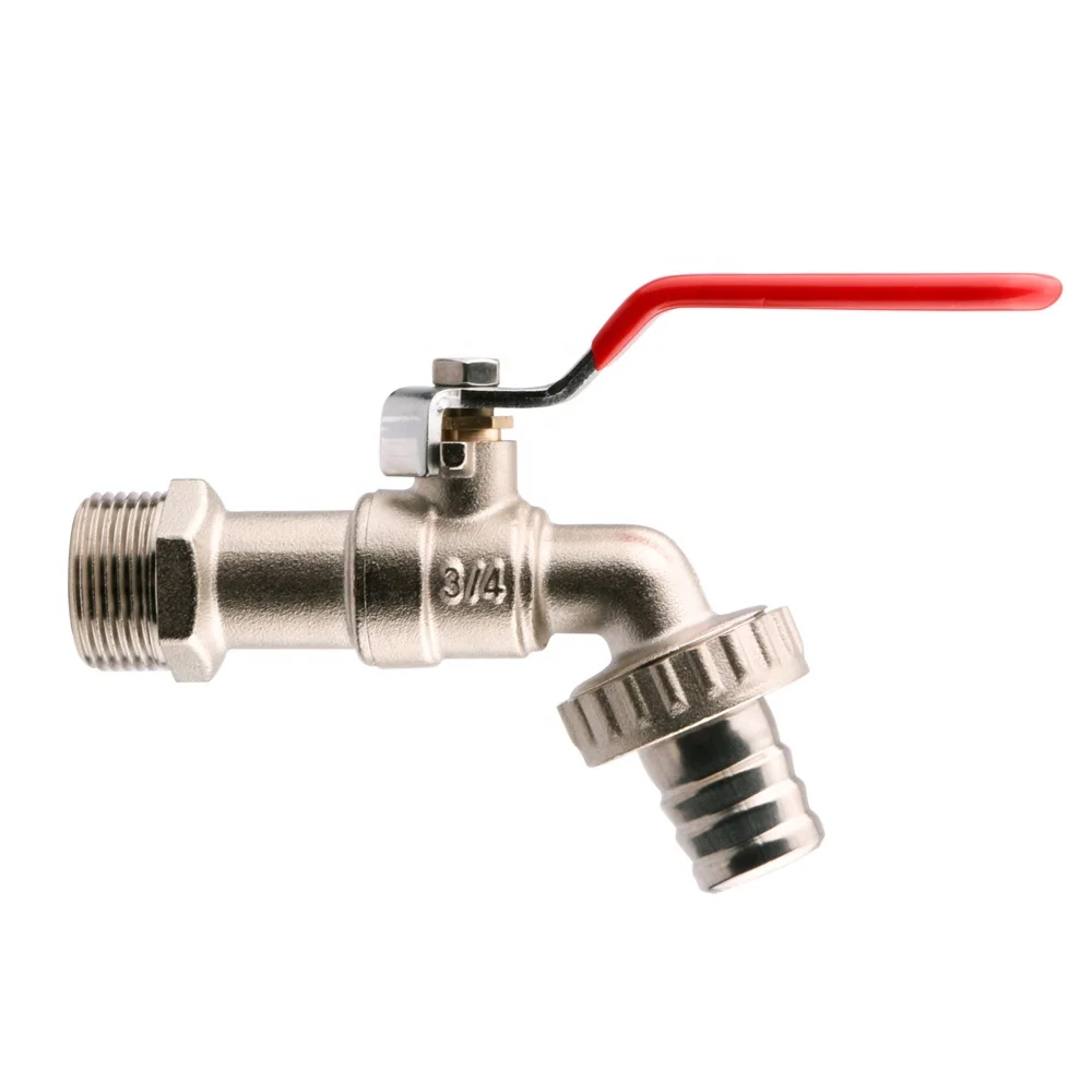 Zhejiang Kaibeili 1/2 Forged brass core red lever handle wall mounted Brass Ball Washing Machine Brass Bibcock