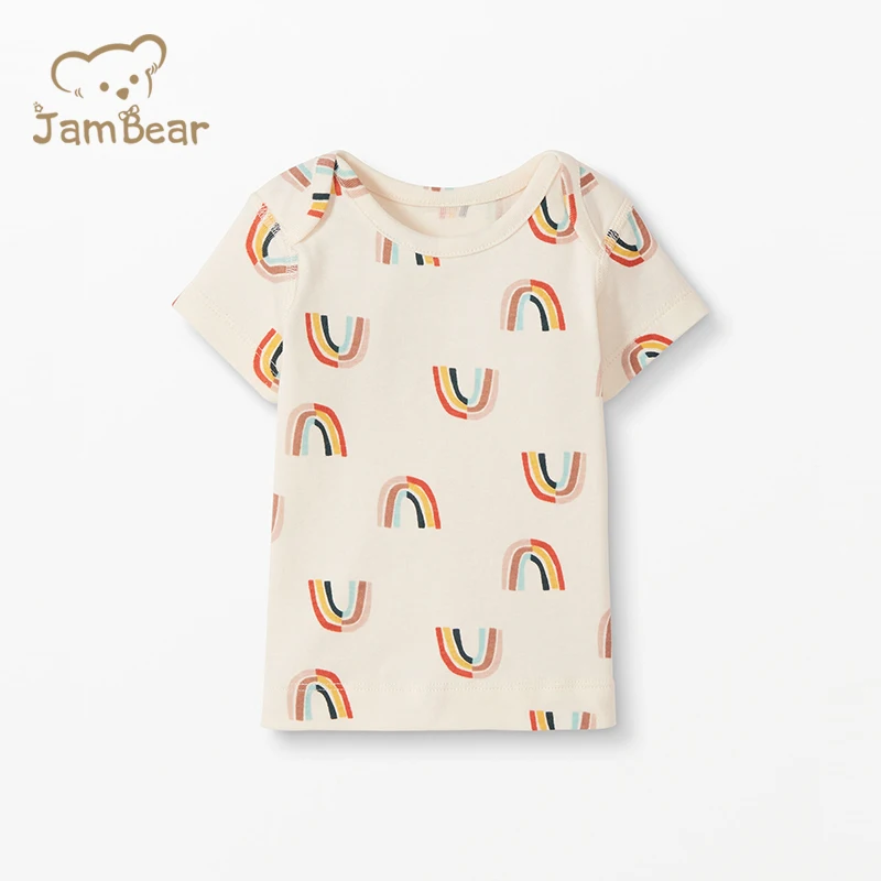 
JamBear Organic Custom Design Soft Toddler Short Sleeve Tops Organic Cotton Kids T Shirt Baby Top Tees 