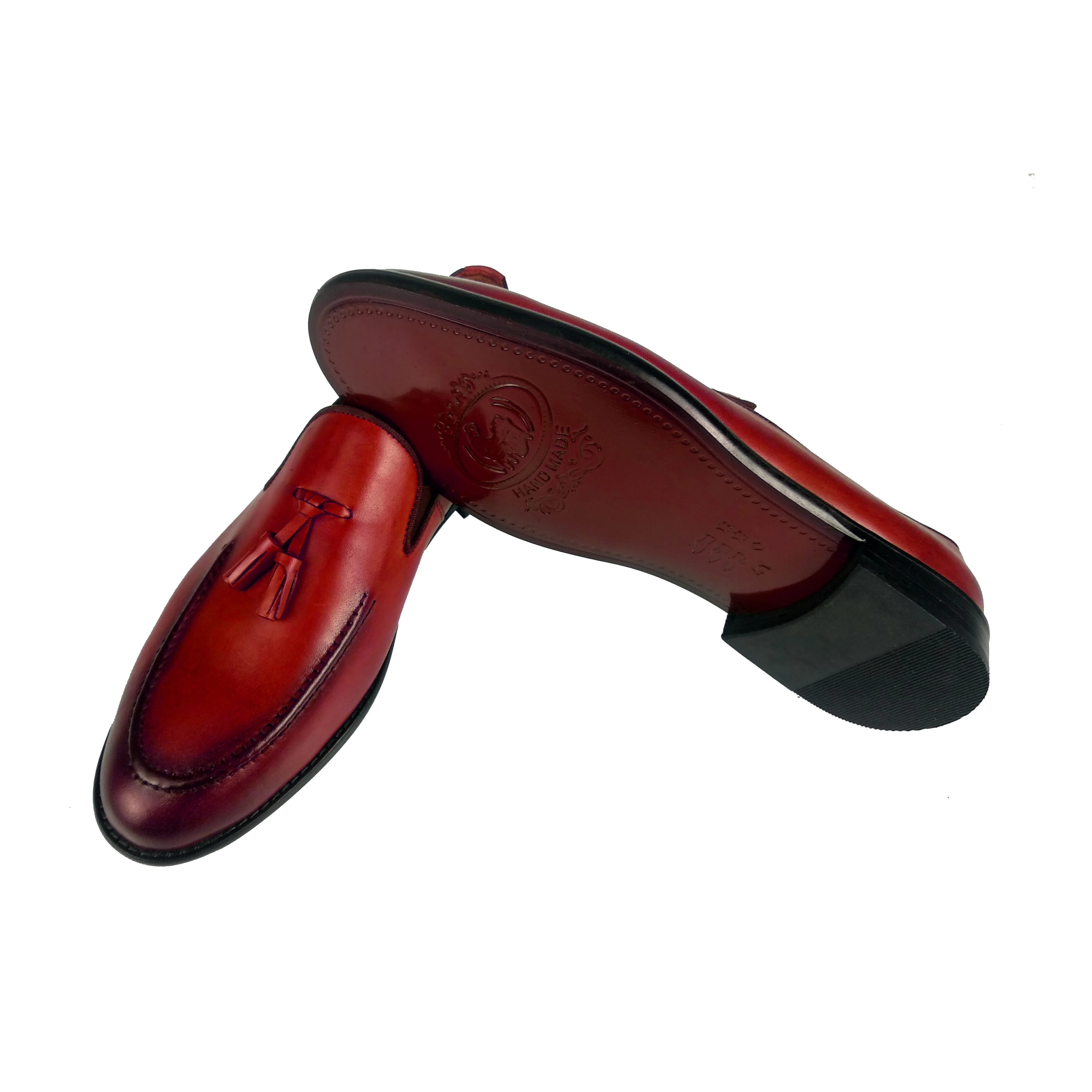 High oualty Red Loafer Men Handmade Genuine Leather Men Dress Shoes Italian Style Formal Oxford Daily Wears