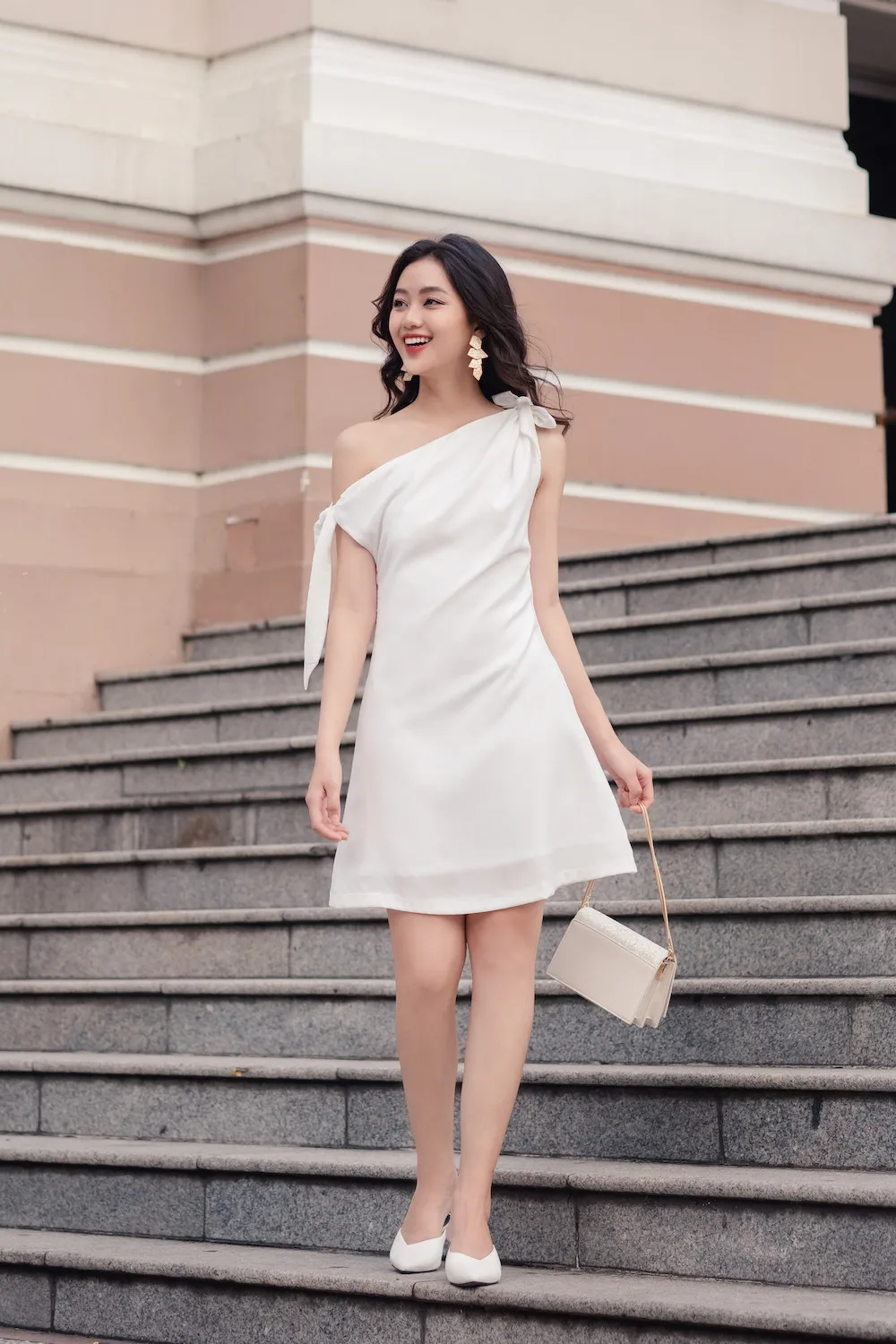 Vietnam OEM/ODM Clothing Manufacturer Custom High Quality One Shoulder Evening Dress A-Line Elegant Dress