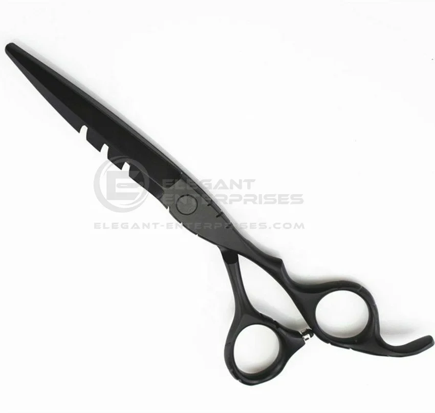 Matte Black Color High Quality Barber Scissor Professional Japanese Steel Thinning Scissor Hair Styling With Custom Brand Name