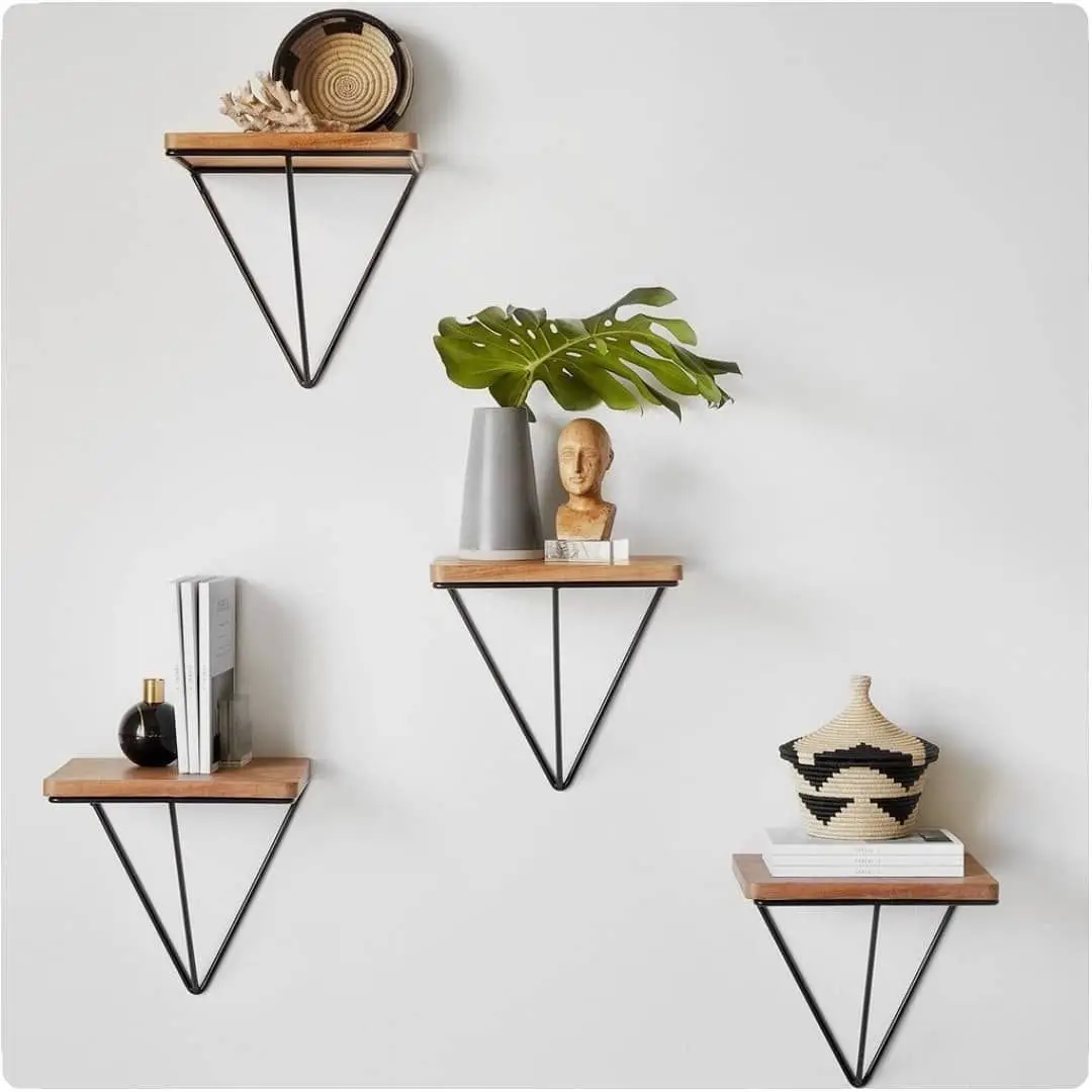 Роскошная настенная полка с золотыми бриллиантами деревянные полки набор из 2 Металлических проводов для хранения в гостиной домашний декор по оптовой цене Индии