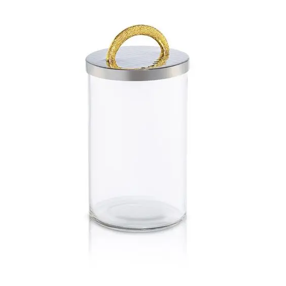 Unique Metal Lid Best Selling Glass Storage Canister For Cafe And Candy Container Tea Canisters Glass Kitchenware Canister