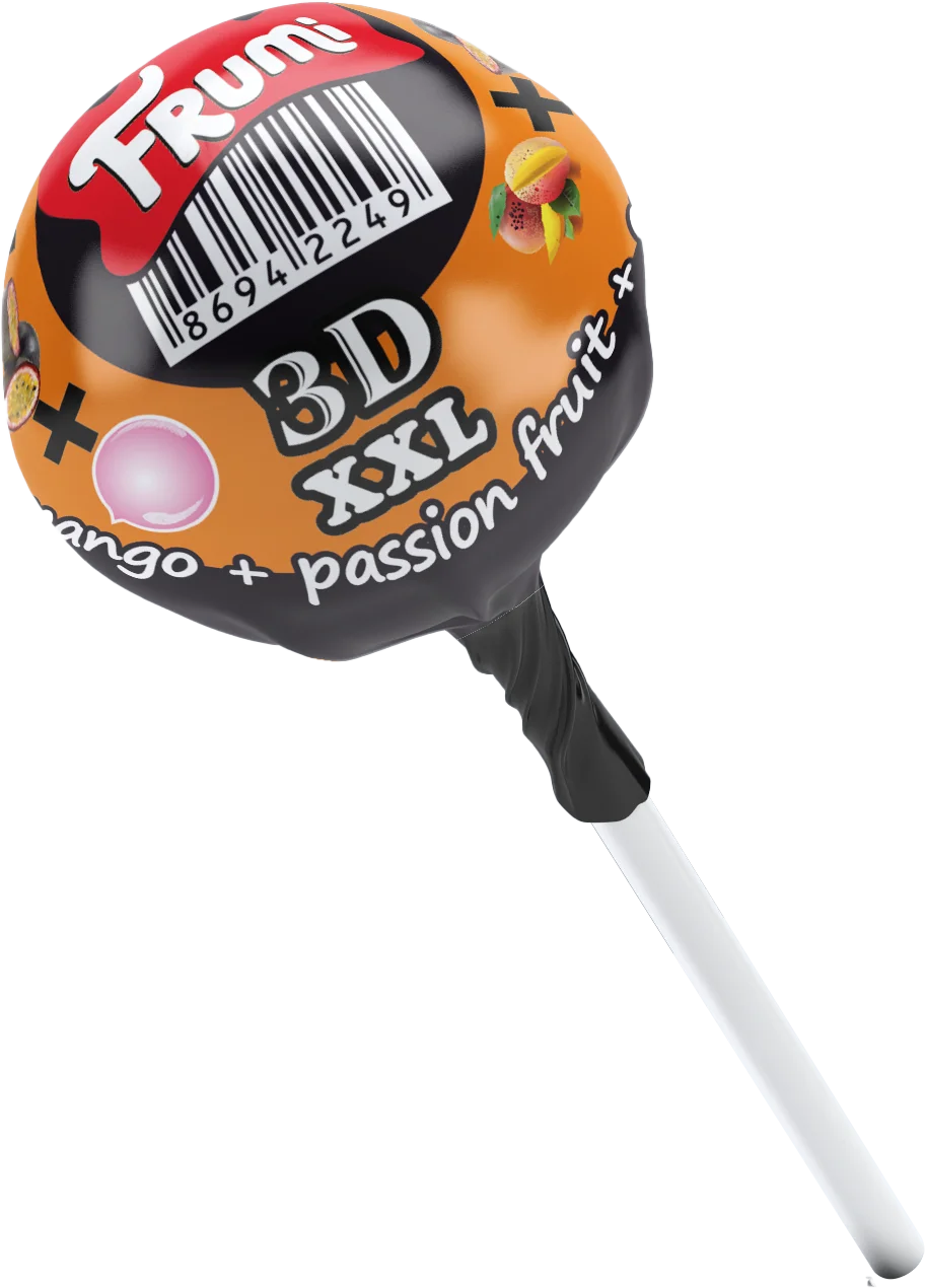 Double flavoured, Naturel Coloured FRUMI 3D XXL Lollipop - 30g