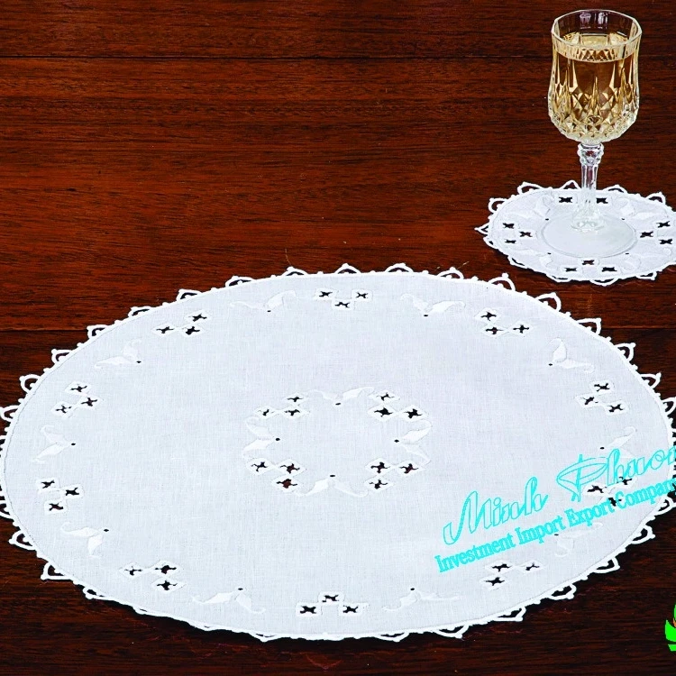 Vietnam Luxury Embroidered Napkins Cotton Fabric for Restaurant Use