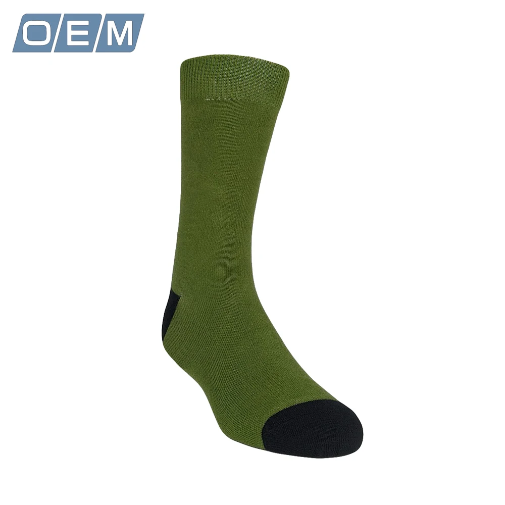Wholesale Fashion Custom Logo Green Orange Grey Red Blue Classic Cotton Solid Plain Nylon Work Business Crew Dress Socks