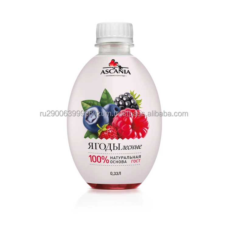 Unique product healthy lemonade based on mineral water with natural wild berry extract, beverage bottles