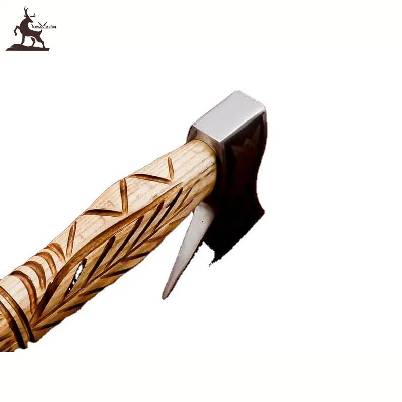 wholesale best quality custom Axe Wood Handle Beautiful Twist Pattern With Leather Sheath Axe