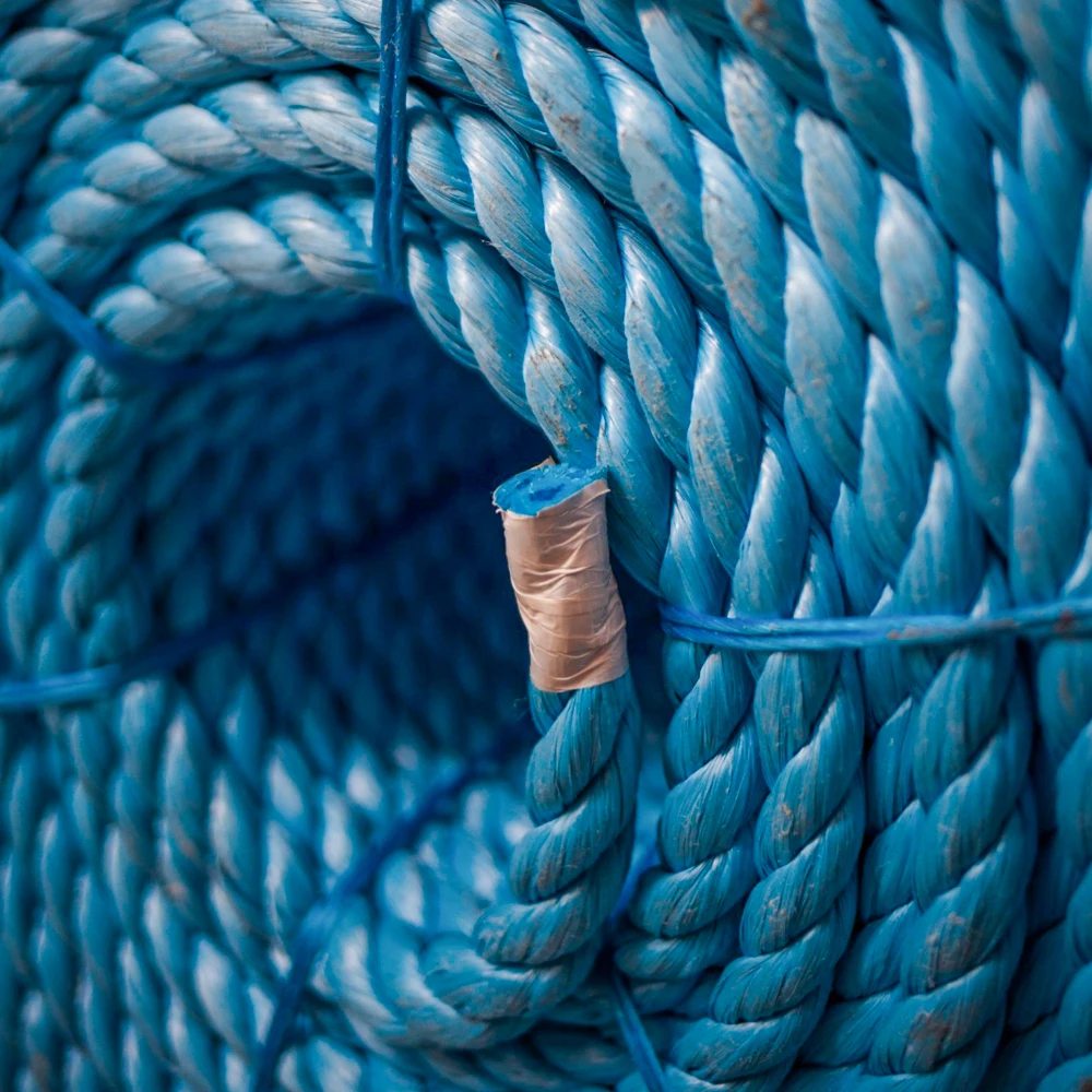 Europe Quality Ropes PP Rope 3mm-40 mm 3 strands twisted yellow pe rope for offshore boat from india warehouse India Factory