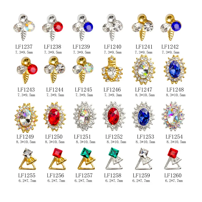 Metal Magic Color K9 Special-shaped Diamond Nail Decoration Alloy Nail Rhinestones Charms