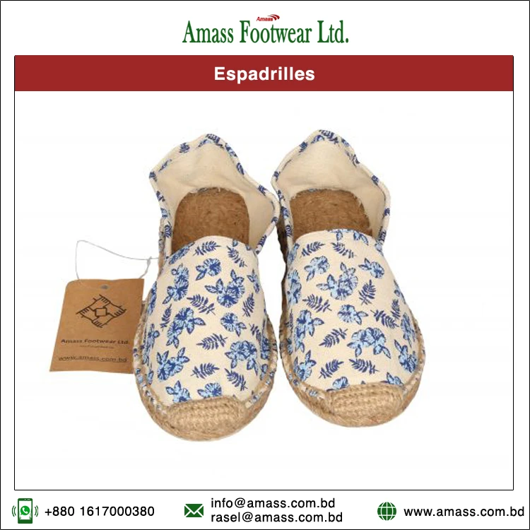 Wholesale Manufacturer & Supplier of Fashionable Trendy Jute Sole Canvas Men Women Unisex Espadrilles Shoes