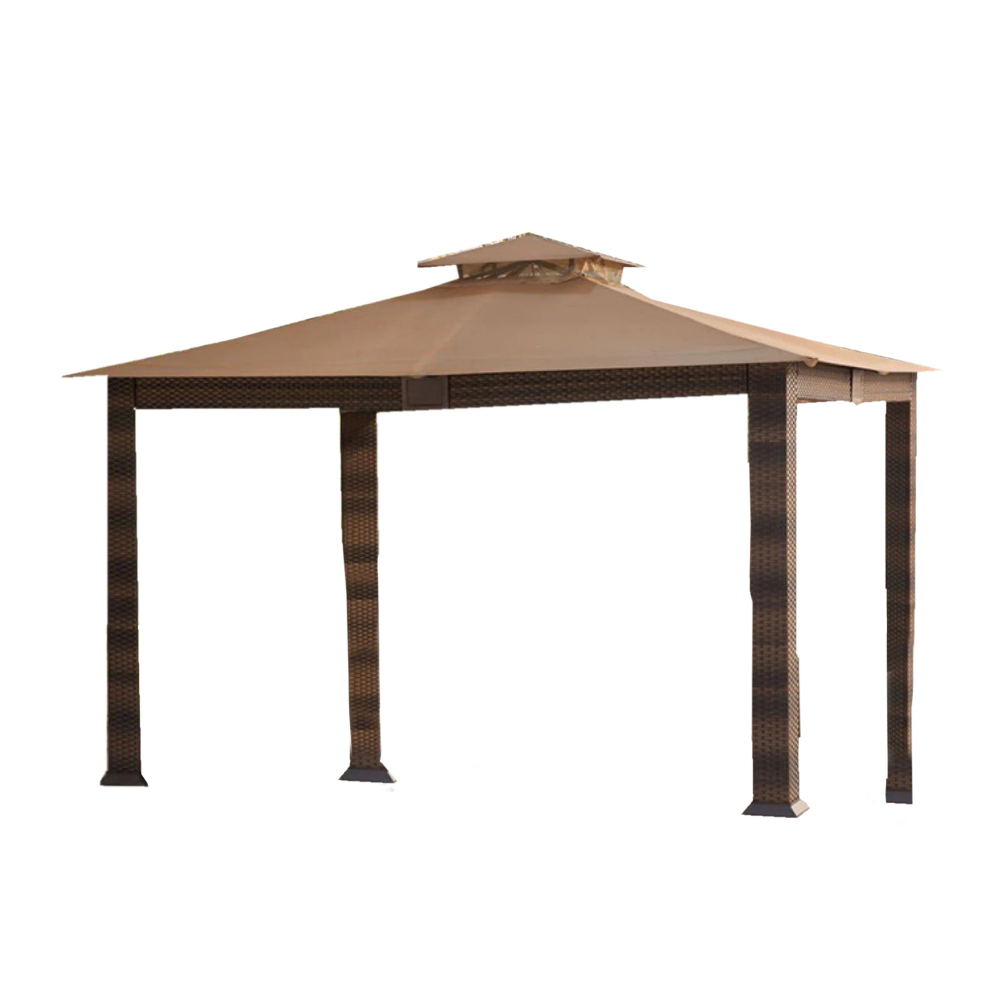 hot sale patio gazebo pavilion good quality aluminium  frame  rattan patio gazebo tents with sun shade canopy and curtains