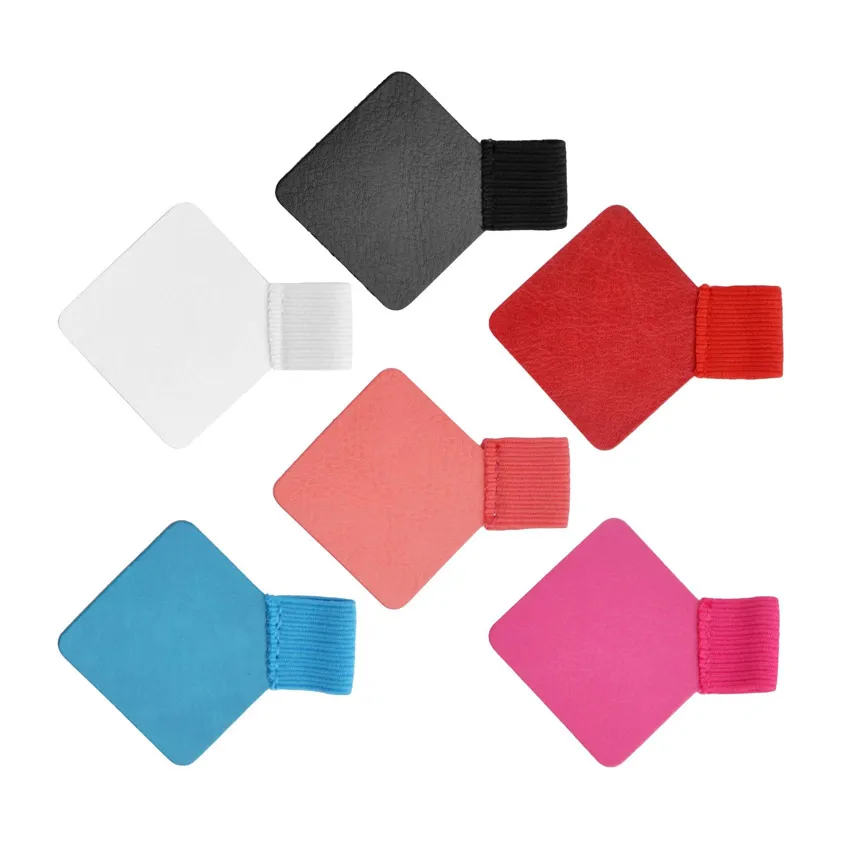 custom logo self adhesive ball-pen holder PU leather elastic pen loop