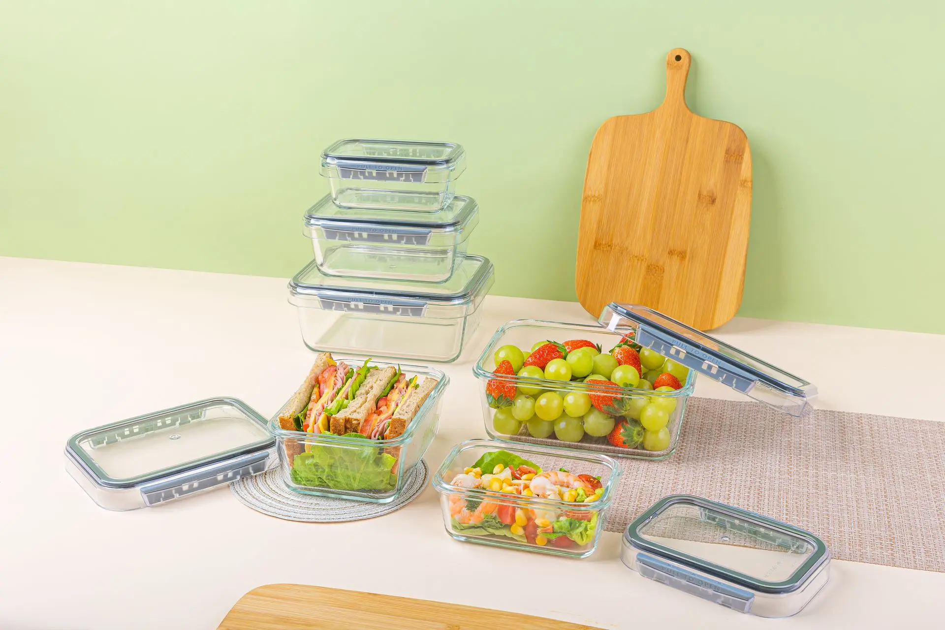 [Комбинированный набор] контейнер для хранения пищевых продуктов из полипропилена с крышкой San 5 комбинированных наборов (250 мл 405 900 130 1650 мл)