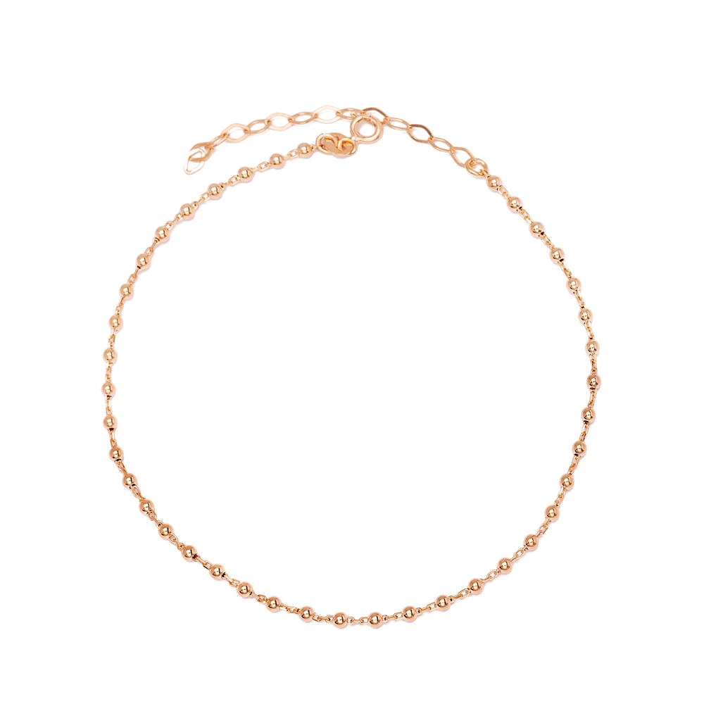 Minimalist Design Ball Chain Shaker Anklet Wholesale Handmade 925 Sterling Silver Jewellery