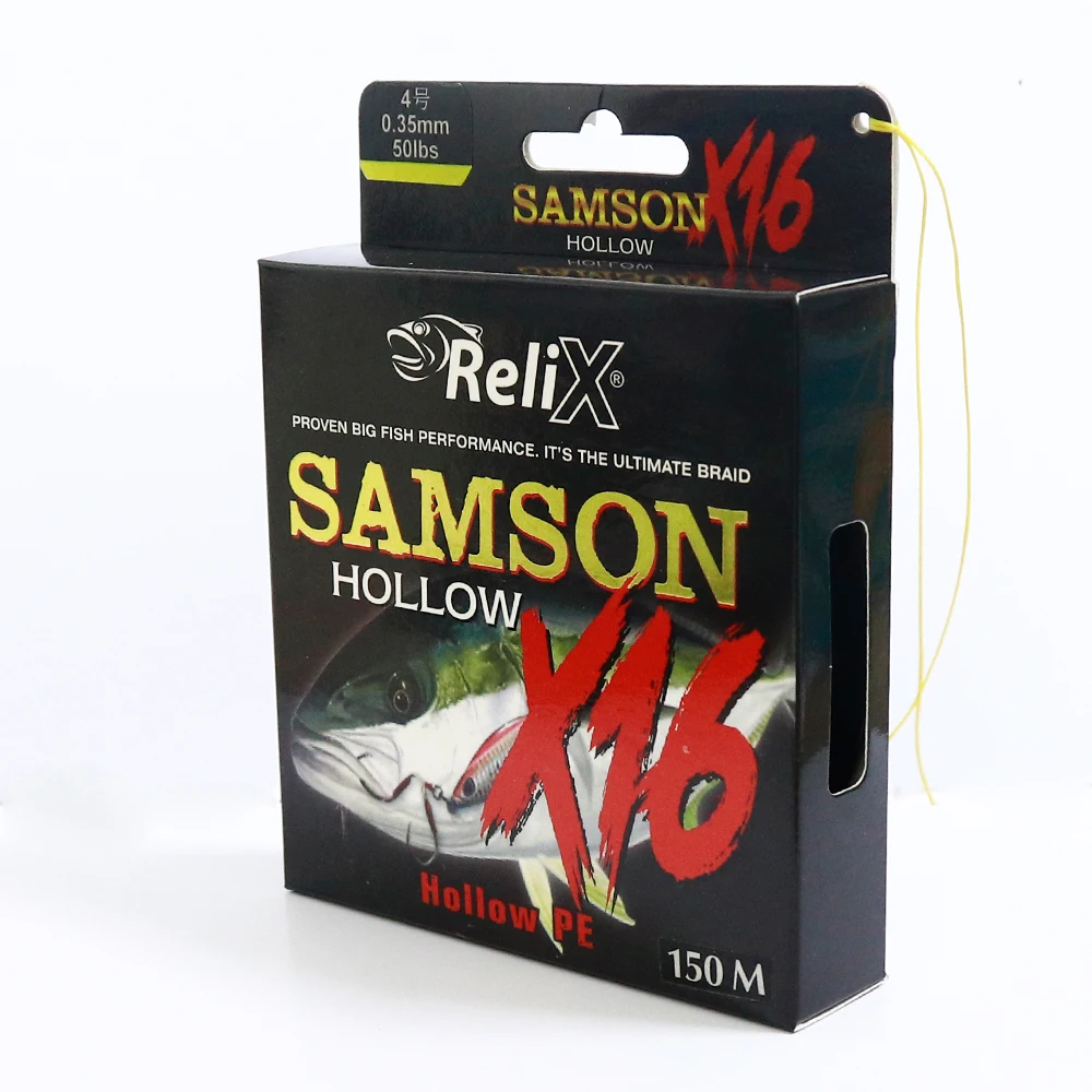 BRAIDED FISHING LINE SAMSON X16  RELIX 150M HOLLOW SPLICE-ABLE PE LINE 42lb - 130lb