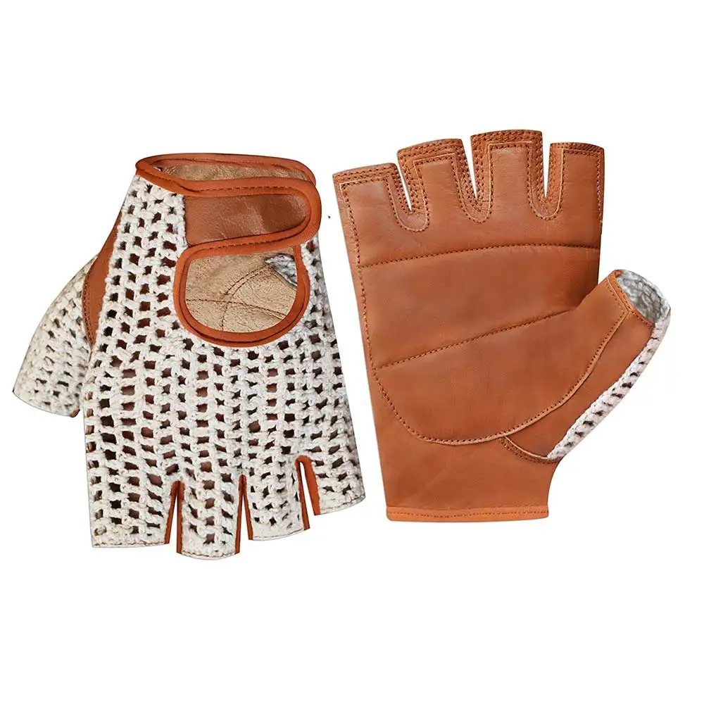 New Soft top quality Half Finger Gloves Outdoor Sports leather Bicycle Cycling Gym Gloves Custom OEM Logo