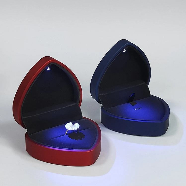 Wholesale In Stock Low Moq Led Jewelry Box Storage Ring Box Led Light Packaging Luxury Ring Jewelry Led-Ring Boxes