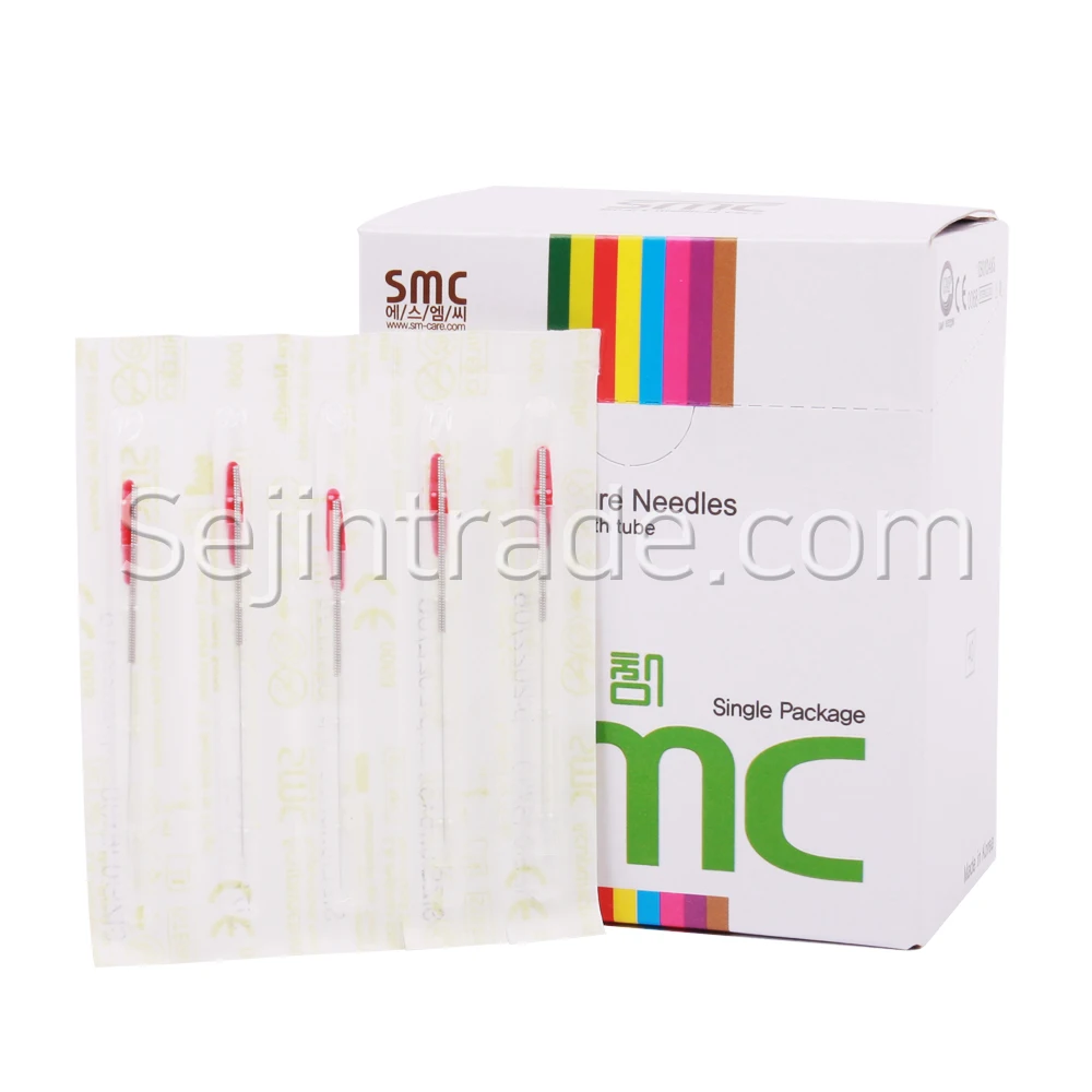 
 Одноразовые Стерильные корейские иглы для иглоукалывания из нержавеющей стали, специальные одинарные иглы для иглоукалывания SMC (100 шт./кор.)  
