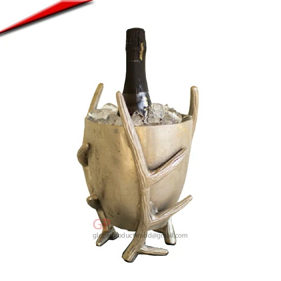luxury deer antler shape handles ice bucket for bar wine and champagne cooler party weddings